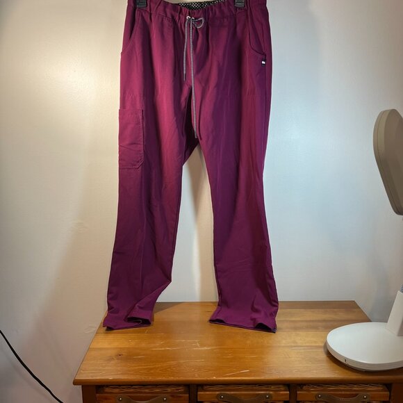 Beyond Scrubs Women Maroon Pants Medium - Picture 3 of 4